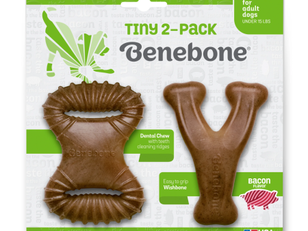 Benebone Bacon Flavored Dental and Wishbone Chew Toys for Dogs on Sale