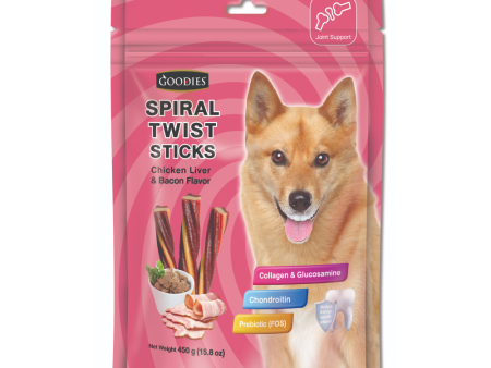 Goodies Chicken Liver & Bacon Spiral Twist Stick Dog Treats Cheap