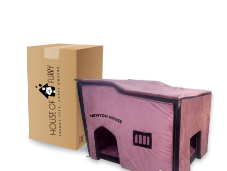 House of Furry Newton Premium Soft Turkish Velvet Hut House for Cats (Bricks) For Discount