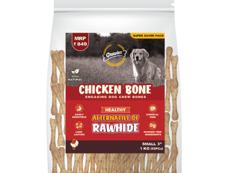 Gnawlers Chicken Bone Dog Treats (3 inch) (55pcs) Online now