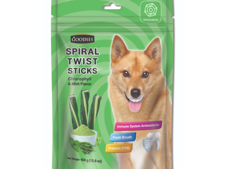 Goodies Chlorophyll & Mint Spiral Twist Stick Dog Treats For Discount