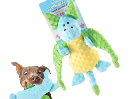 Barkbutler Pookie The Dragon Plush Toy for Dogs | For Medium Chewers (Blue) Online Sale