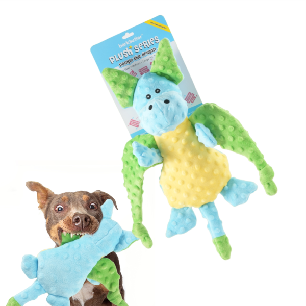 Barkbutler Pookie The Dragon Plush Toy for Dogs | For Medium Chewers (Blue) Online Sale