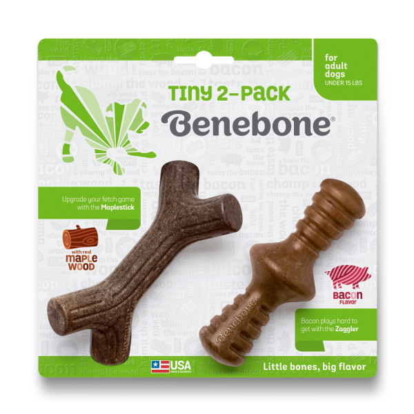 Benebone Bacon Flavored Maplestick and Zaggler Chew Toys for Dogs Sale