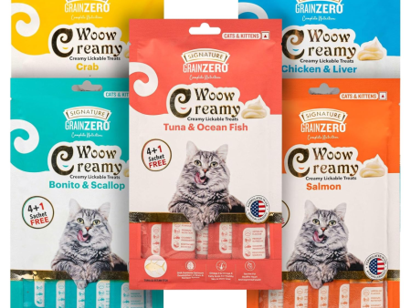 Signature Grain Zero 5 Flavor Lickable Creamy Treats for Cats Hot on Sale