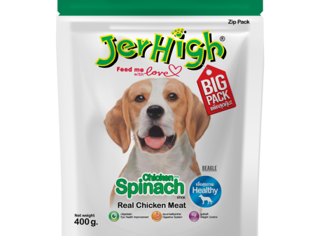 JerHigh Chicken Spinach Stick Dog Treats (400g) Discount