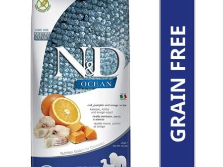 Farmina N&D Ocean Codfish Orange & Pumpkin Grain Free Adult Medium Maxi Dog Dry Food (100g) For Sale