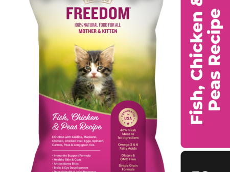 Signature Freedom Fish, Chicken and Peas Recipe Kitten Dry Cat Food (50g) For Discount