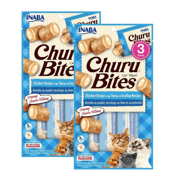 INABA Churu Bites Chicken Recipe Wraps Tuna with Scallop Recipe Cat Treats Hot on Sale