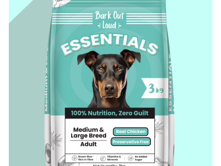 Bark Out Loud Essentials Real Chicken Medium and Large Breed Adult Dog Dry Food on Sale