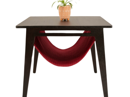 FurryLiving Lola Side Table with Perch Fabric for Cats (Dark Brown Red) Online