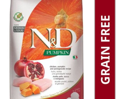 Farmina N&D Pumpkin Chicken & Pomegranate Grain Free Puppy Medium Maxi Dog Dry Food (100g) Online now