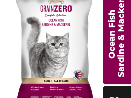 Signature Grain Zero Ocean Fish, Sardine and Mackerel Adult Cat Dry Food (50g) Sale