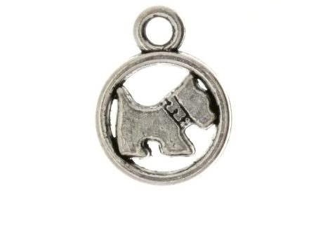 ANIMAL SCOTTIE DOG 16 X 21 MM PEWTER CHARM For Cheap