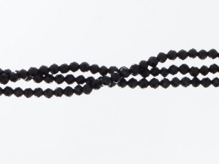 BLACK SPINEL 2MM FACETED ROUND Hot on Sale