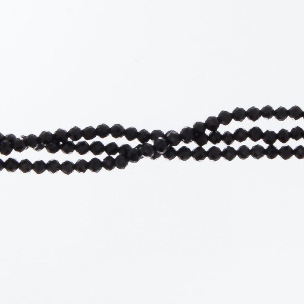 BLACK SPINEL 2MM FACETED ROUND Hot on Sale