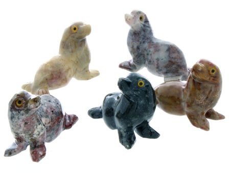 ANIMAL SEAL SOAPSTONE CARVING (3) Online