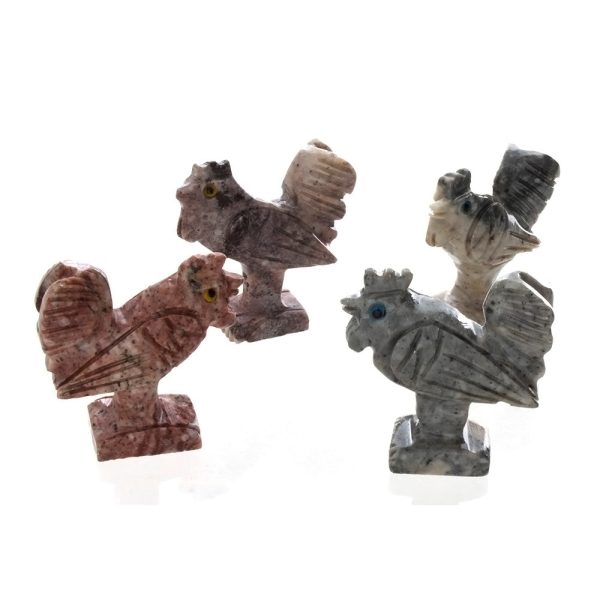 ANIMAL ROOSTER SOAPSTONE CARVING (3) Online