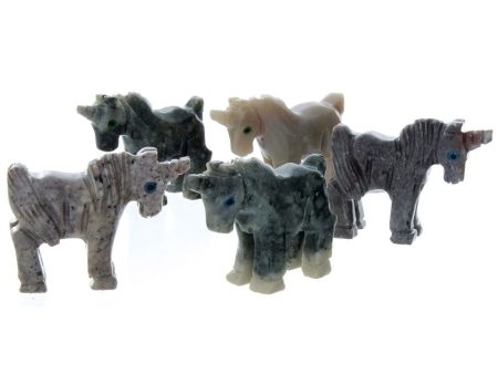 ANIMAL UNICORN SOAPSTONE CARVING (3) For Discount