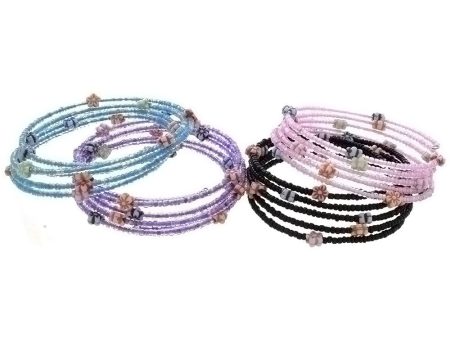 WRAP MEMORY SEED BEAD & FLOWER BRACELET (12) Hot on Sale