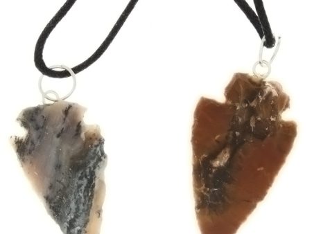 NECKLACE NATURAL AGATE 44 MM ARROWHEAD Online Sale