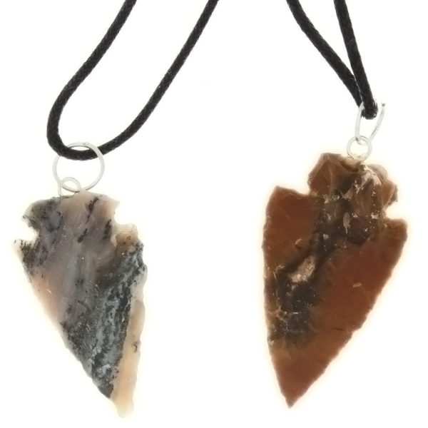 NECKLACE NATURAL AGATE 44 MM ARROWHEAD Online Sale