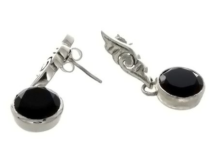 DROP BLACK ONYX COIN SS EARRINGS Fashion