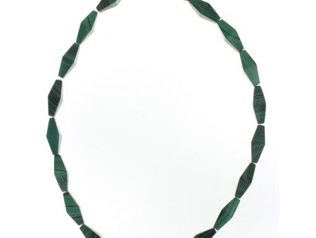 BEADED GEMSTONE MALACHITE NECKLACE Cheap