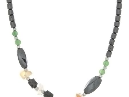 BEADED GEMSTONE HEMATITE W  SHAPE NECKLACE (6) Fashion