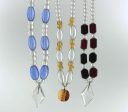 BEADED GLASS W  DIAMOND NECKLACE (3) on Sale