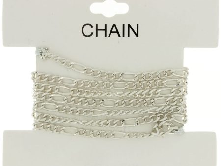 CHAIN NO-CLASP FIGARO SILVER 4 MM X 1 YD For Sale