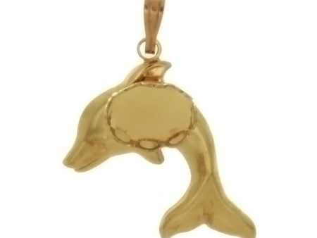 Cabochon Setting Dolphin Pendant Holds 4x6 mm Oval Cabochon For Discount