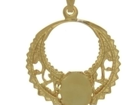 Cabochon Setting Filigree Pendant Holds 8x10 mm Cabochon Online Sale