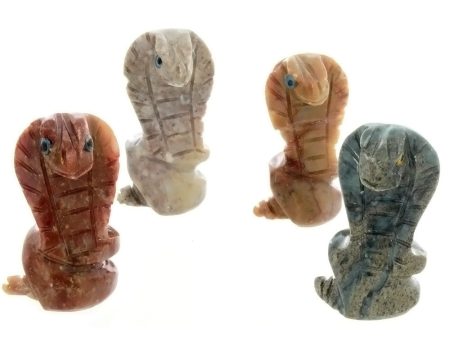 ANIMAL COBRA SOAPSTONE CARVING (3) Cheap