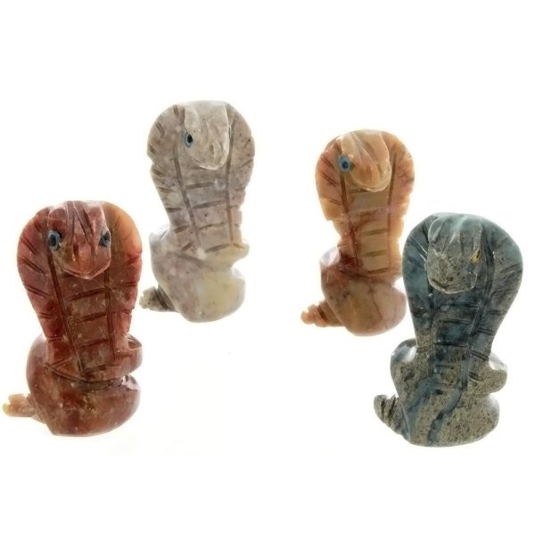 ANIMAL COBRA SOAPSTONE CARVING (3) Cheap