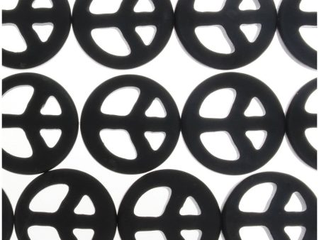 BLACK STONE PEACE SIGN 25 MM STRAND Discount