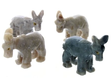 ANIMAL DONKEY SOAPSTONE CARVING (3) Online