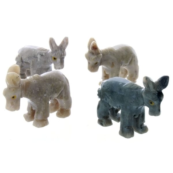 ANIMAL DONKEY SOAPSTONE CARVING (3) Online