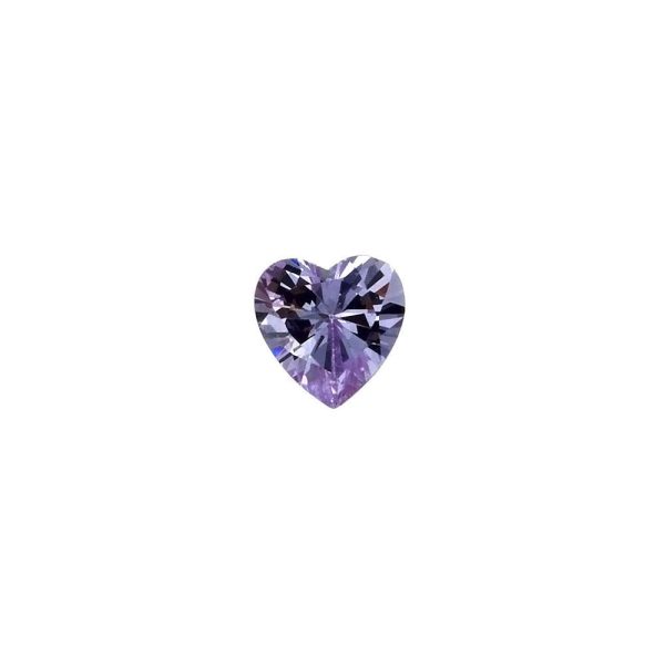 CUBIC ZIRCONIA AMETHYST LAVENDER HEART FACETED GEMS on Sale