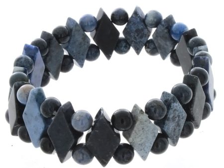 STRETCH GEMSTONE DUMORTIERITE PRINCESS BRACELET Sale