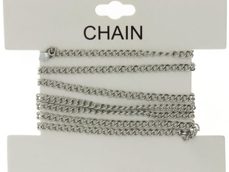 CHAIN NO-CLASP CURB RHODIUM 3 MM X 1 YD Sale