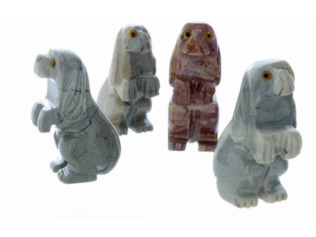 ANIMAL DOG STANDING SOAPSTONE CARVING (3) Sale