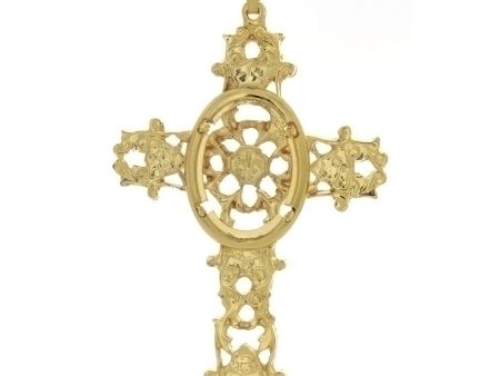 Cabochon Setting Cross Pendant Holds 18x25 mm Cabochon Online Hot Sale