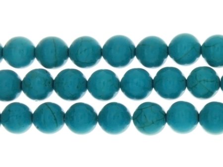 TURQUOISE MAGNESITE ROUND 10 MM STRAND Online