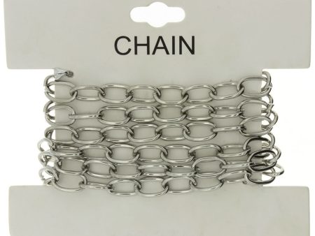 CHAIN NO-CLASP CABLE RHODIUM 7 MM X 1 YD on Sale