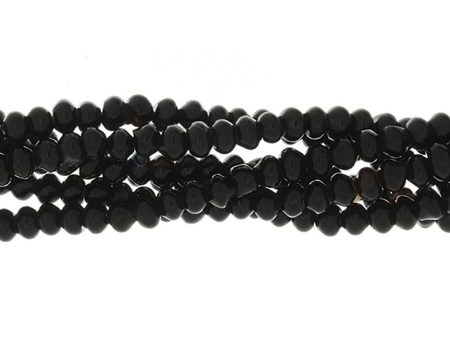 BLACK RONDELLE 4 X 6 MM STRAND Fashion