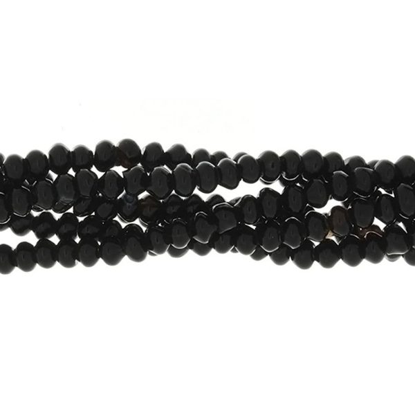 BLACK RONDELLE 4 X 6 MM STRAND Fashion