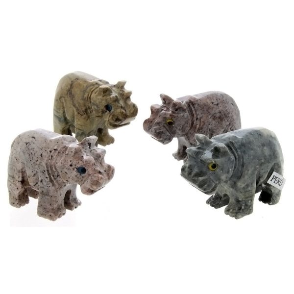 ANIMAL HIPPOPOTAMUS SOAPSTONE CARVING (3) Online Hot Sale