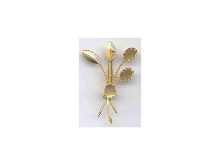 BROOCH CABOCHON FLOWERS 6 X 8 MM FINDING Hot on Sale