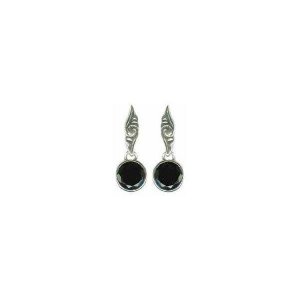 DROP BLACK ONYX COIN SS EARRINGS Fashion